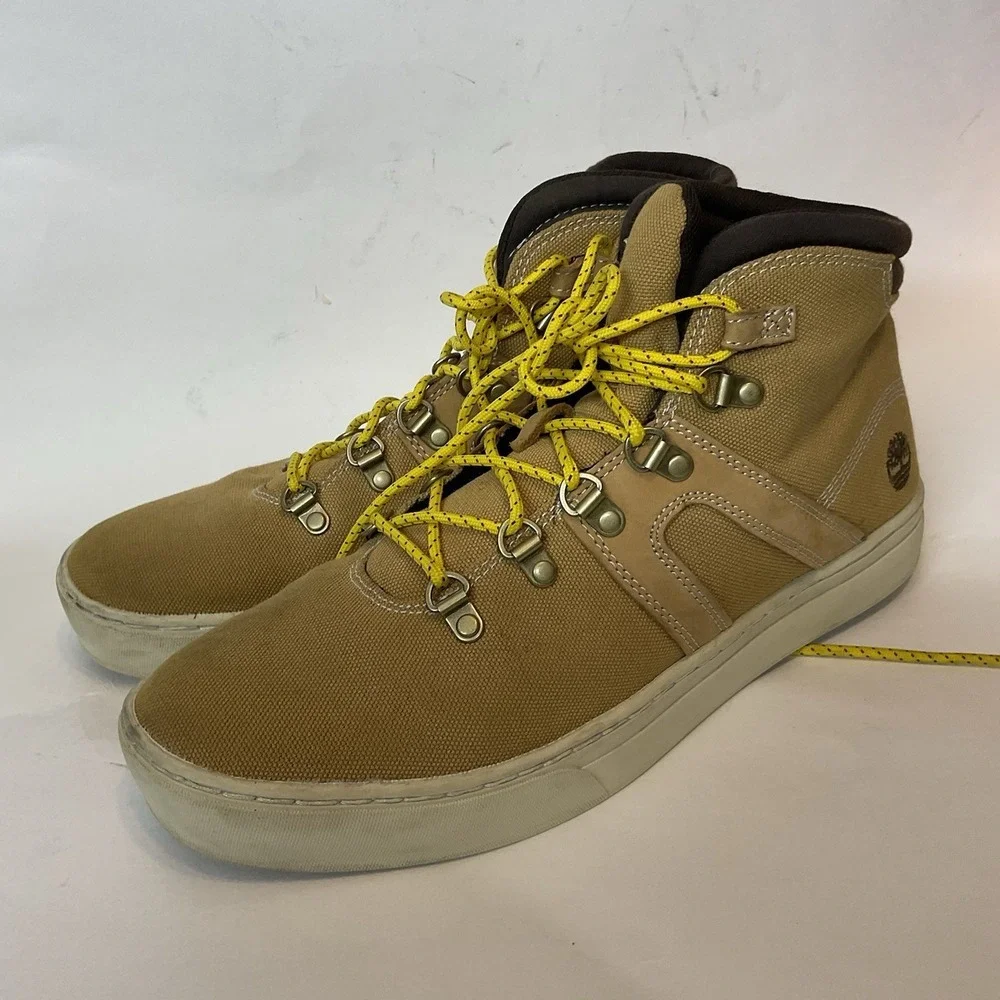 Timberland Euro Hiker Mustard‎ Canvas Boots A1HK5 Men`s Size 9,5 Ortholite
